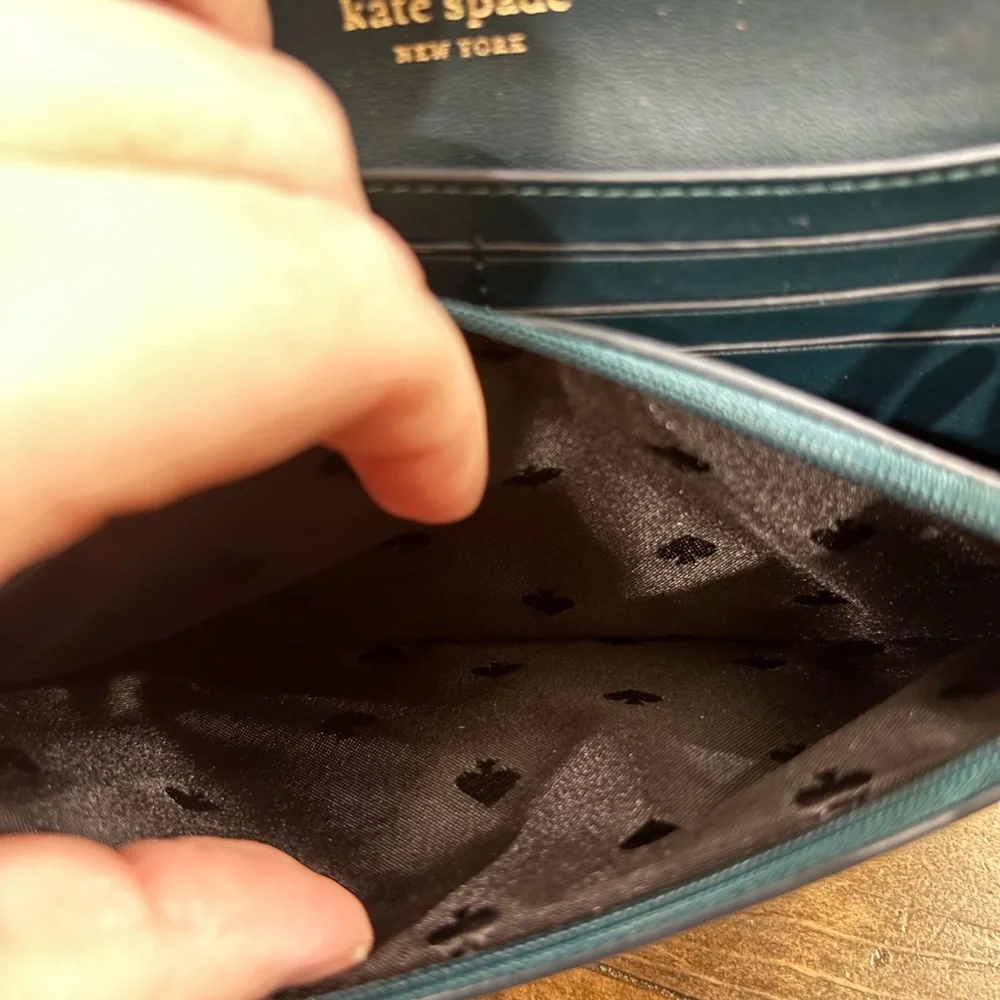 Kate Spade Marti Pebbled Leather Convertible Wallet Crossbody Peacock Sapphir